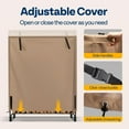 thumbnail image 4 of SPECSTAR 3ft Firewood Log Rack Cover, Heavy Duty 600D Oxford, Double Layer Outdoor Weather Resistant Fire Wood Storage Holder Cover with Zipper and Hook Loop Tape, Brown, 4 of 7