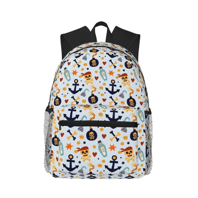 Lukts Pirate Skull And Anchor for Backpack, Unisex Laptop Computer Large Capacity Backpack, Suitable for Business, School, Travel