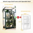 thumbnail image 5 of 62'' Height Large Wooden Greenhouse, Balcony Portable Cold Frame with Wheels and Adjustable Shelves, for Indoor Outdoor Patio Balcony Garden, Green, 5 of 9
