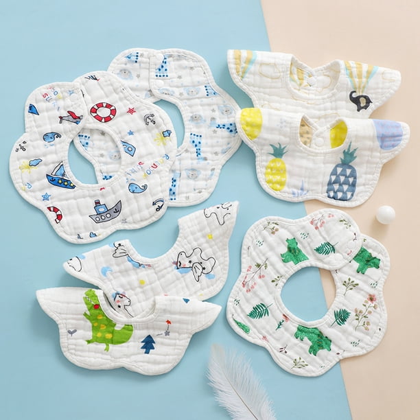 Baby Bandana Drool Babero 360° para niños y niñas 100% algodón absorbente Babero orgánico para babeo y dentición Ormromra LRWJ532-3