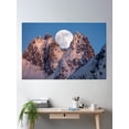 thumbnail image 2 of Mesmerizing Moon On Mountain Landscape Design: Add A Touch Of Enchantment To Your Space Poster Wall Art, Modern Wall Decor, 12x18 UNFRAMED, 2 of 3