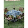 thumbnail image 4 of Outdoor Tablecloth with Umbrella Hole for Patio/Picnic/Party/Camping, Blue Waterproof Table Cloth Square Cover Washable, Vintage Modern Abstract Art Ombre (54"x 54"), 4 of 8