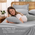 thumbnail image 5 of Bare Home Organic Jersey Sheet Set - 100% Organic Cotton - Deep Pocket - 4 Piece - King, Light Gray, 5 of 10