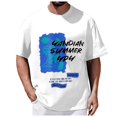 thumbnail image 1 of T-Shirt Homme Lettre Européenne Ample Commerce Extérieur Sports Col Rond Manches Courtes Chemises d'Été Homme Blanc TG, 1 of 4