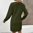 thumbnail image 4 of AUNVITO Women's Solid Casual Long Sleeve V-Neck Dress with Side Pockets, 4 of 9
