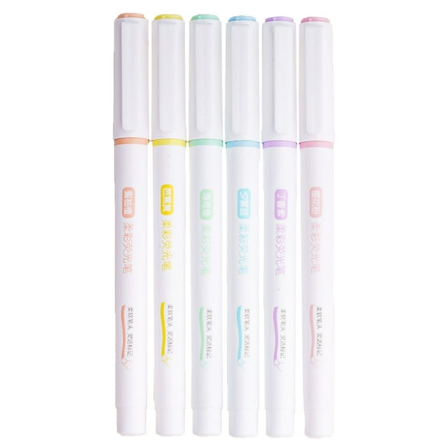 6 Pack Pastel Highlighter Pens, Chisel Tip for Thin And Thick Lines, No Smudge Translucent Ink, Great for Students And Office Use, Includes Popular Soft Colors, Colored Markers * 6