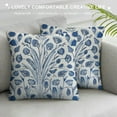 thumbnail image 3 of Nawypu  Blue and White Geometric Flower Throw Pillow Cover Lily Leaf Ginkgo Biloba Flower Throw Pillow Covers Chinoiserie Style Euro Sham Pillow for Living Room Bedroom, 3 of 5