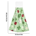 thumbnail image 2 of Haosy 2 Pack Kitchen Wash Cloths with Hanging Loops Absorbent Absorbent Quick Drying Hand Towels, Ladybird Clover Leaf Flower, 2 of 7