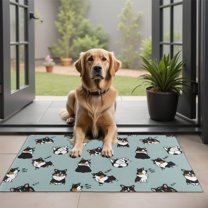 Black Corgi Door Rugs,Washable Non Slip Door Mats Indoor,Decorative Door Mats,Entry Mat Indoor for Entrance,Bedroom,Kitchen,Bathroom,20"x32"