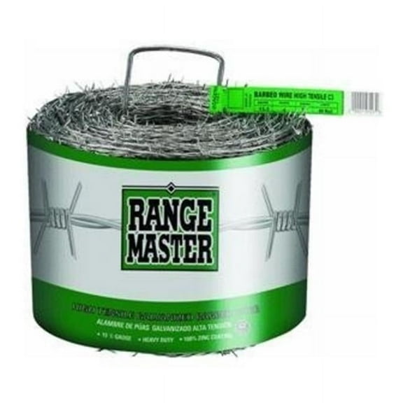Mazeland Rangemaster Barbed Wire, 15.5 Gauge, Zinc Coated, 1320 ft Length, 4-Point Fencing