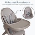 thumbnail image 5 of Dream On Me Chomper Champ 2-in-1 Highchair, Cloud Gray, 5 of 9