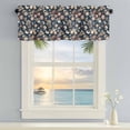 thumbnail image 2 of Window Valance for Kitchen,Retro Ocean Starfish Conch Shell on Blue Rod Pocket Curtain Valances Short Curtains Drapes Panel,Summer Creature Window Treatment Topper for Living Room Bathroom Bedroom, 2 of 9