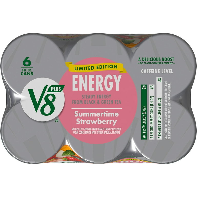 V8 +Energy Limited Edition Strawberry Lemon Flavor Energy