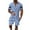 Light Blue, variant on Ediodpoh Men's Suits Male Casual Water Drop Print Two Piece Suit Zipper Short Sleeve Top Blouse Suit Drawstring Pocket Short Set Short Sets for Women White M