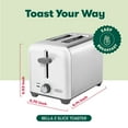 thumbnail image 2 of BELLA 2 Slice Toaster, Quick & Even Results Every Time, Wide Slots Fit Any Size Bread Like Bagels or Texas Toast, Drop-Down Crumb Tray for Easy Clean Up, Stainless Steel and White, 2 of 5