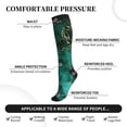 thumbnail image 3 of Lsque Green Gold Glitter Pattern Sport Compression Socks for Men & Women 15-20 mmHg Knee High Nurse Pregnant Running Medical and Travel Athletic, 3 of 6