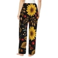 thumbnail image 3 of Uemuo Sunflowers Leaves Pattern Women's Wide Leg Palazzo Lounge Pants with Pockets Light Weight Loose Comfy Casual Pajama Pants-XX-Large, 3 of 9