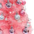 thumbnail image 3 of Mini Pink Christmas Tree with LED Light, 24 Inch/2ft Artificial Small Table Top Christmas Tree, Tabletop Christmas Tree Ball Ornaments for DIY Christmas Decorations, 3 of 9