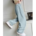 thumbnail image 4 of RUTAYY Toddler Girls Fashion Cute Personality Plush Lined Pants Elastic Waist Wide Leg Jeans Casual Demin Pants With Pockets Trouser Soft Pants, 4 of 5