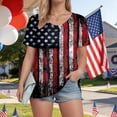 thumbnail image 7 of Yindaity 4th Of July Shirts for Women USA Shirts Women: Red White and Blue T Shirt American Flag Tshirt Patriotic 6th of July Outfits(Red,S), 7 of 7