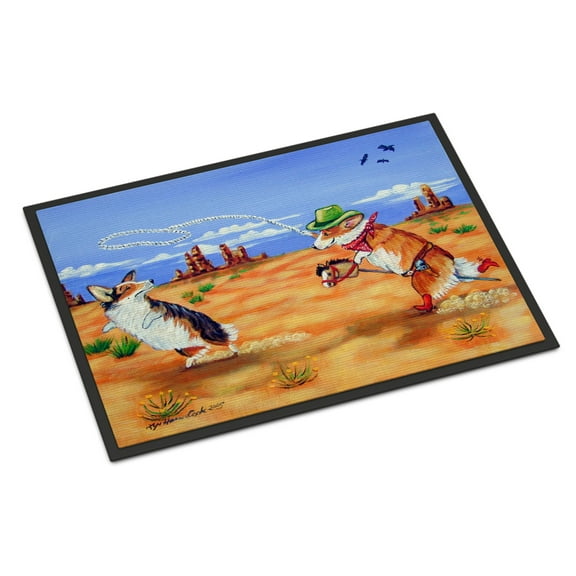 Carolines Treasures 7290MAT Corgi Doormat 18x27 27"L x 18"W multicolor