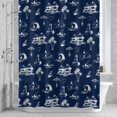 thumbnail image 2 of Coastal Holiday Bathroom Shower Curtain, Ocean Coconut Tree Surfing Boat Navy Blue Waterproof Washable Soft Bath Curtain for Bathtub Decor with 12 Hooks&Grommet, 54x78 Inch, 2 of 9