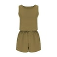 thumbnail image 5 of XuJwPNcy 2 Piece Sets for Women Summer Round Neck Sleeveless Tank Top with Shorts Matching Lounge Sets, 5 of 6
