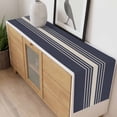 thumbnail image 4 of Beige Striped Table Runner - 108 Inch Long, Kitchen Dining Table Runner Dresser Scarves, Midnight Blue Geometric Simple Retro Farmhouse Decor for Coffee Tables Wedding Party Banquet, 4 of 8