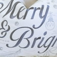 thumbnail image 2 of Throw Blankets Merry & Bright Christmas Throw Pillow – 14x20" White and Silver Embroidered Velvet Lumbar Cushion,Queen Size Blankets, 2 of 7