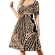 thumbnail image 2 of Vestido de manga corta para mujer, color piel clara, estilo retro, con diseño de tatuaje floral tribal polinesio hawaiano, vestidos largos., 2 of 7