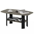 thumbnail image 2 of Furinno Simple Coffee Table, 2-Tier Small Coffee Table wih Open Shelf, Side Table, Tabletop with Soft Edges, for Living Room, Home Office, Grey Oak, 2 of 5