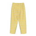 thumbnail image 5 of Junzan Yellow Gingham Women'S Pajama Pants Drawstring Comfy Sleep Bottoms With Pockets, 5 of 9