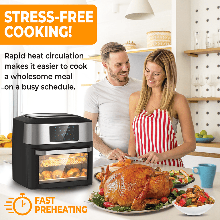10-in-1 Air Fryer Oven, 20qt Toaster Oven Air Fryer Combo, Digital LCD Touch Screen, 6-Slice Toast, Air Fry, Roast, Bake, Dehydrates, Reheat, Oil-Free