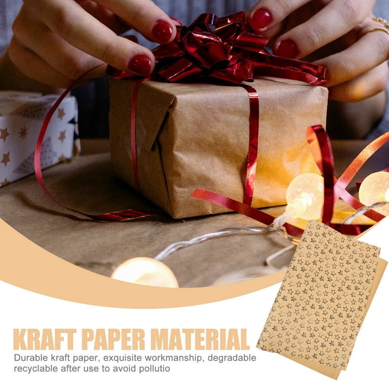 Kraft Brown Wrapping Paper, Recyclable Patterned Wrapping Paper, Brown Wrapping  Paper, Kraft Paper Gift Wrap Sheet, 70cm X 50cm 