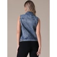 thumbnail image 4 of DARING DIVA Women's Denim Vest Button Down Sleeveless Jean Jacket 2XL Gray Blue, 4 of 7