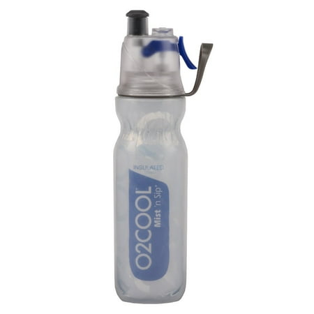 O2COOL ArcticSqueeze Insulated Mist â€˜N Sip Squeeze Bottle, 20 oz, Blue