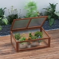 thumbnail image 2 of Outsunny 39" x 26" x 16" Wooden Cold Frame Polycarbonate Planter Box, Brown, 2 of 10