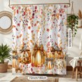 thumbnail image 2 of Thanksgiving Fall Harvest Shower Curtain Set, 72" x 72" Waterproof Polyester Bathroom Curtain with 12 Hooks, Rustic Farmhouse Leopard-Print Pumpkin Vintage Home Decor for Restroom, 2 of 7