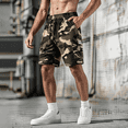 thumbnail image 2 of Dresfit Camo Cargo Shorts Men Lightweight Drawstring Shorts Summer 2026 Open Bottom Baggy Short Pants Elastic Waist Big and Tall Loose Fit Outdoor Shorts M, 2 of 8