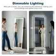 thumbnail image 4 of GVN 58*18" Frameless Rectangle Full-Length Mirror with LED Lights, Dimmable Standing Mirror for Bedroom, Living Room, Dorm, Gym, Black, 4 of 9