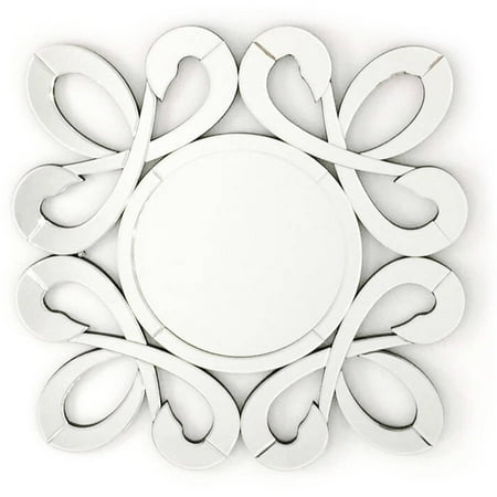 - Fab Glass and Mirror FIORI Stylish Frame Wall Decorative Round Mirror Design, 31.5