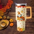 thumbnail image 2 of 40 oz Fall Tumbler With Handle and Straw Lid 40oz Stainless Steel Insulated Thanksgiving Gnome Tumbler Double Insulated Gnome Cup Travel Coffee Thanksgiving Mug, 2 of 5