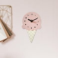 thumbnail image 6 of Mini Wall Clock Ice Cream Hanging Clock, Cartoon Household Nordic Decoration Silent Clock, Bedroom Clock Kids Room Decor, Pink, 6 of 7