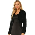 thumbnail image 1 of INSPIRE CHIC Manteau Court Sans Col à Manches Longues en Fausse Fourrure à devant Ouvert pour Femme, 1 of 6