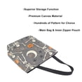 thumbnail image 3 of FORMRS Womens Canvas Tote Bag with Zipper Inner Pocket Shoulder Handbag, Gray Halloween Skeleton, 3 of 7