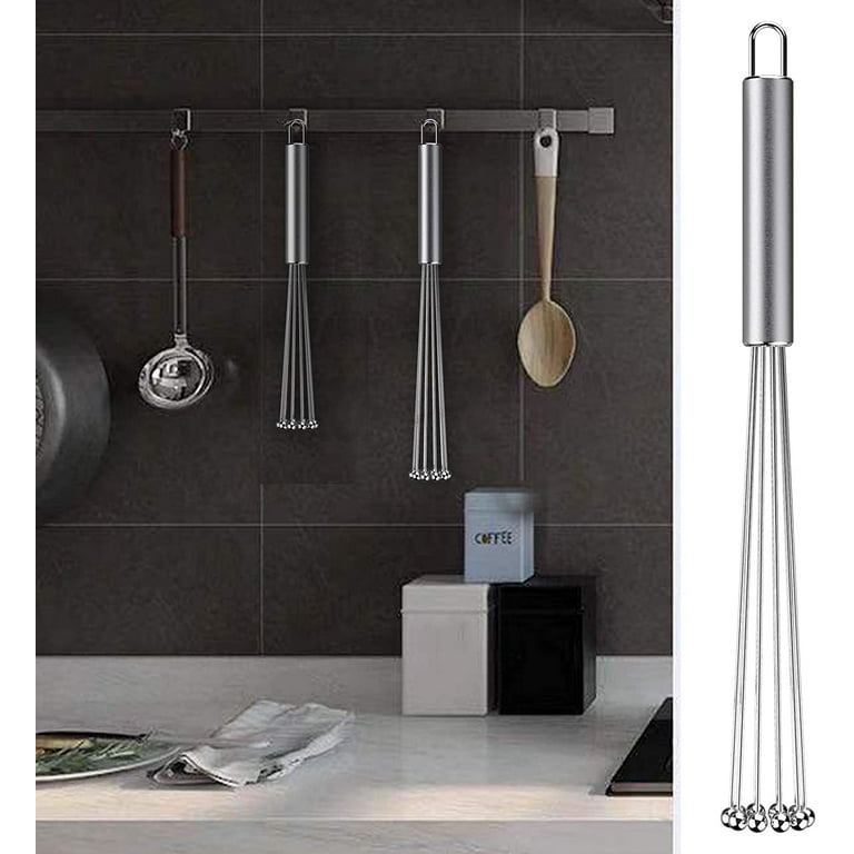 Stainless Steel Ball Whisk Set for Kitchen Cooking - 10 Inch and 12 Inch