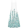 thumbnail image 4 of Robe Maxi à Imprimé Floral pour Femmes Sans Manches, Robes d'Été Décontractées, Col en V, Bretelles Spaghetti, Longue Robe Soleil, 4 of 5