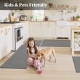 thumbnail image 6 of Kitchen Mats for Floor 3 Piece Set Non Slip Kitchen Rugs Washable Farmhouse Kitchen Floor Mats Thick Long Area Rug Carpet Runner for Hallway Entryway Laundry Bathroom, Grey, 6 of 8