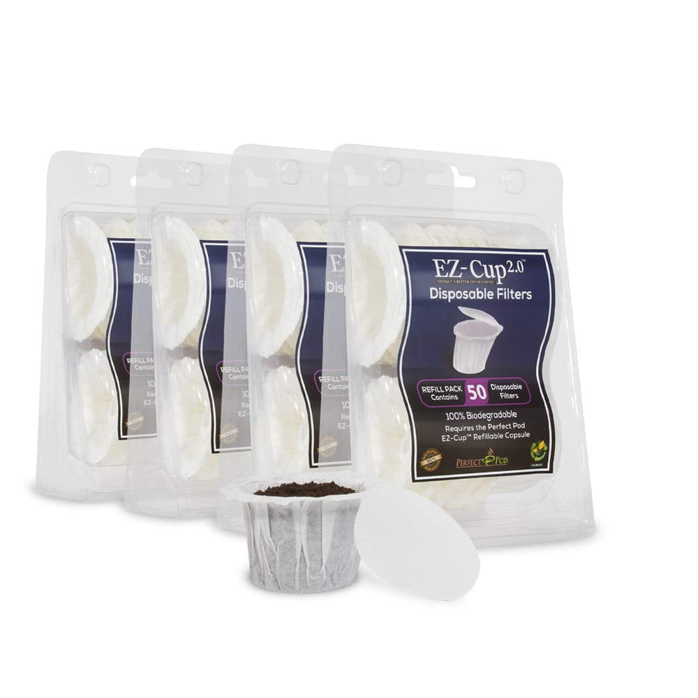 EZCup Disposable Paper Coffee Filters with Patented Lid