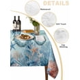 thumbnail image 5 of Coastal Seahorse Blue Rectangle Tablecloth, Summer Beach Nautical Coral Starfish Waterproof & StainResistant Tablecloth, Washable Oil-proof Table Cover for Dining/Party/Wedding/Buffet 60x84 In, 5 of 9